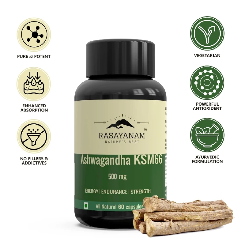 Rasayanam Ashwagandha KSM-66 500mg, 60 Capsules-3.webp